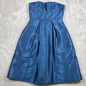 Jim Hjelm Vintage Iridescent Blue Strapless Dress Cocktail/Party Dress Size 6